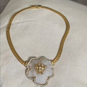 Elegant Goldtone Floral Necklace